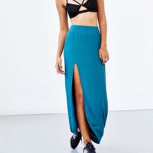 Anthropologie Cope Crepe High Slit Maxi Skirt